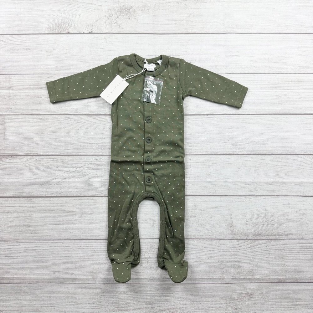 Jamie Kay Baby Footed Sleeper Polka Dot Button NWT 3-6 Months